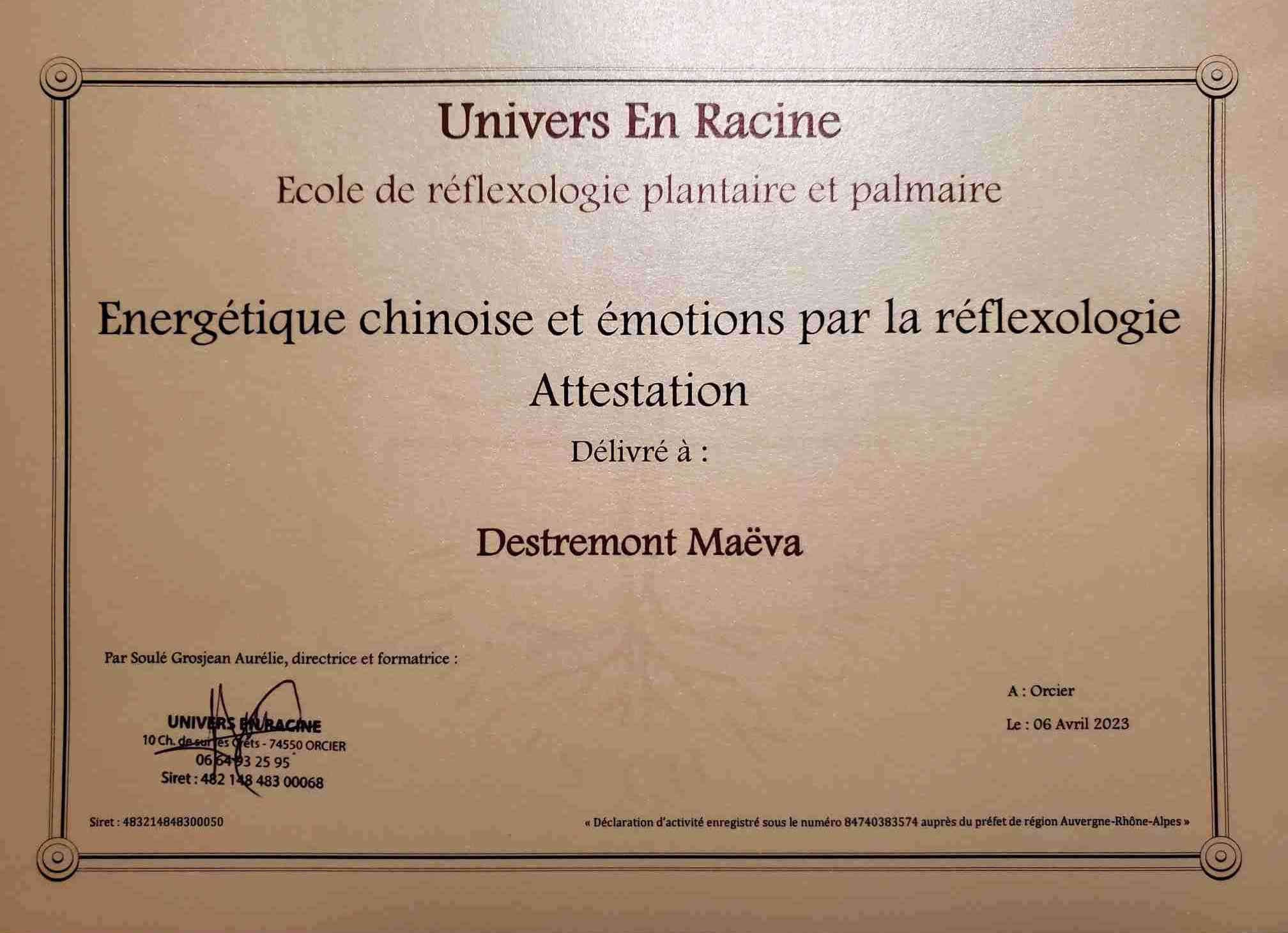 Diplôme énergétique Maëva